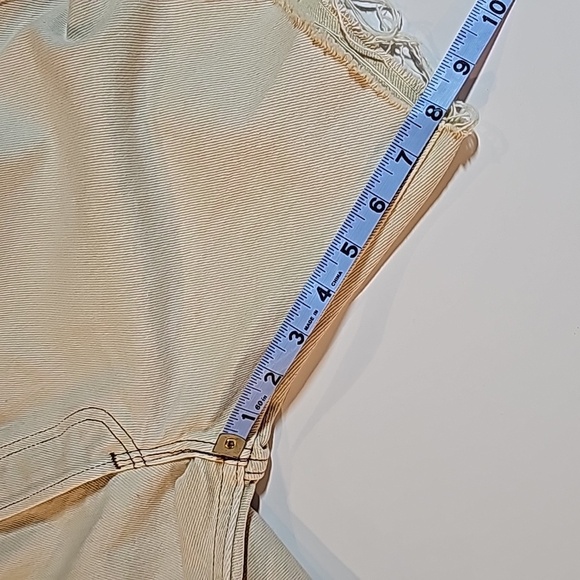 VTG Levi's 501 Cutoffs Shorts Bermuda Jorts Denim Jeans 1990 Button Fly Beige 34 - Picture 12 of 12